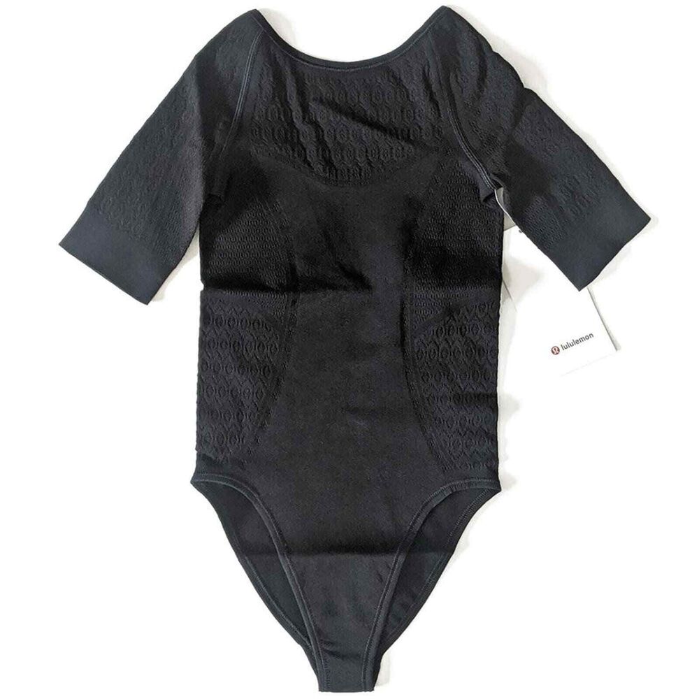 Lululemon Athletica Women's Reveal Mesh Detail Bodysuit Mindful Motion Black 2